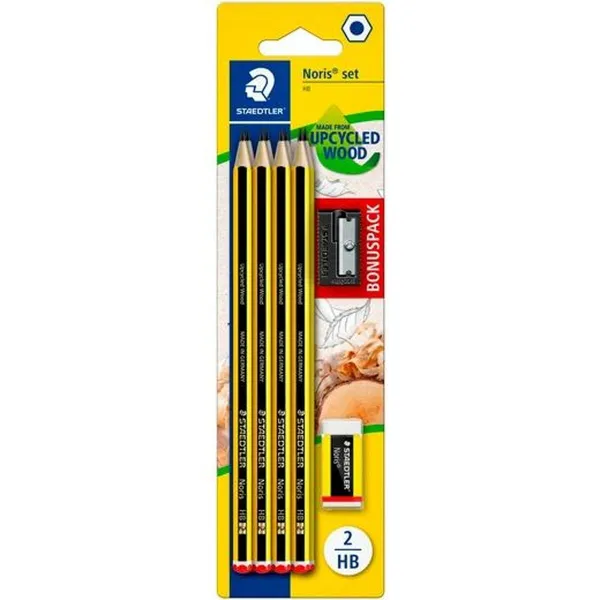 Pieštukų rinkinys Staedtler Šešiakampis HB Drožtukas Trintukas (10 vnt.)