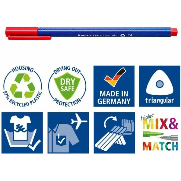 Žymeklių rinkinys Staedtler Triplus Spalvotas 10 Dalys