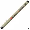 Felt-tip pens Talens Sakura PIGMA GRAPHIC 1 Black (12 Units)