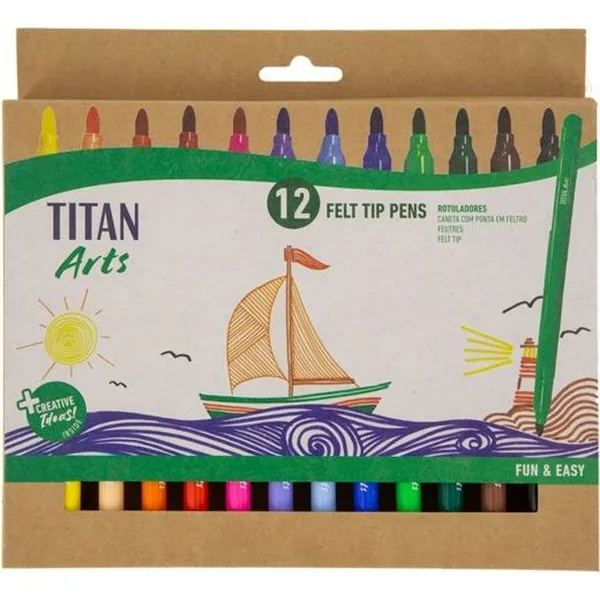 Tussisetti Titan Arts Monivärinen 12 Kappaletta