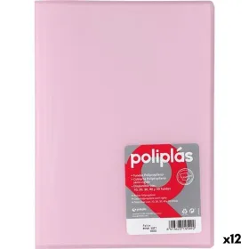 Papkė su skyriais Grafoplas POLIPLÁS Rožinė Lapas (12 vnt.)