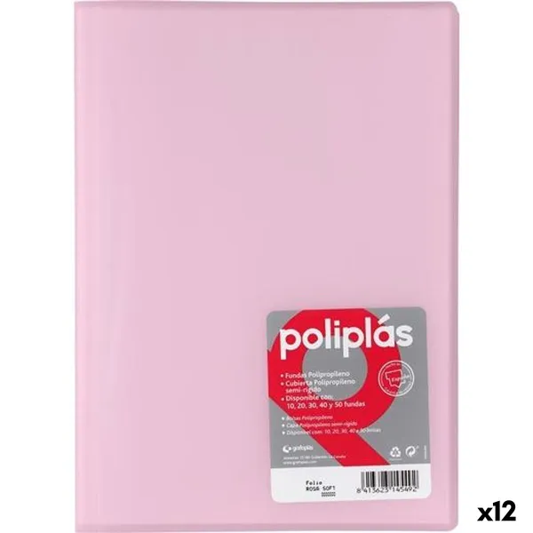 Organiser Folder Grafoplas POLIPLÁS Pink Sheet (12 Units)