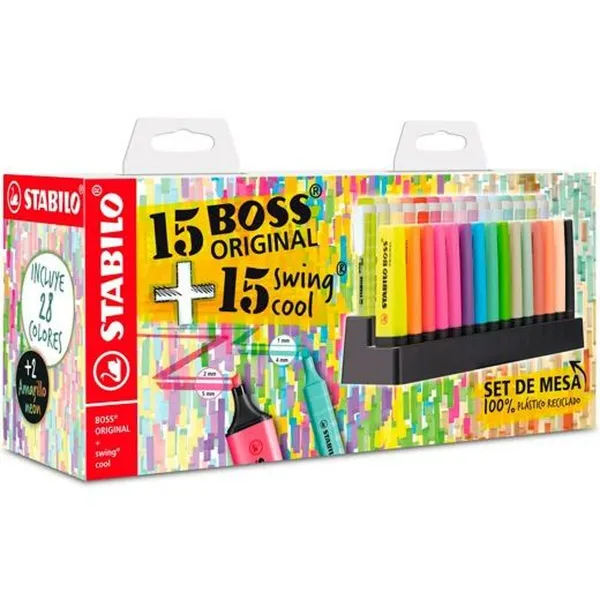 Fluorescējošo Marķieru Komplekts Stabilo BOSS ORIGINAL Daudzkrāsains 30 Daudzums