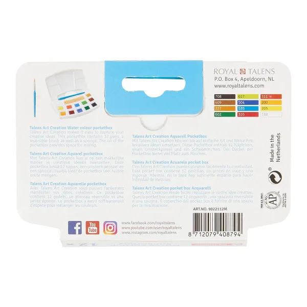 Ūdenskrāsu komplekts Talens Art Creation POCKET BOX