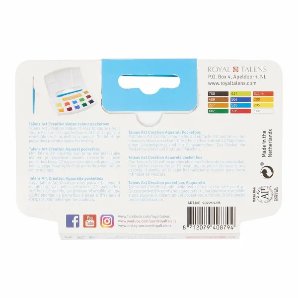 Ūdenskrāsu komplekts Talens Art Creation POCKET BOX
