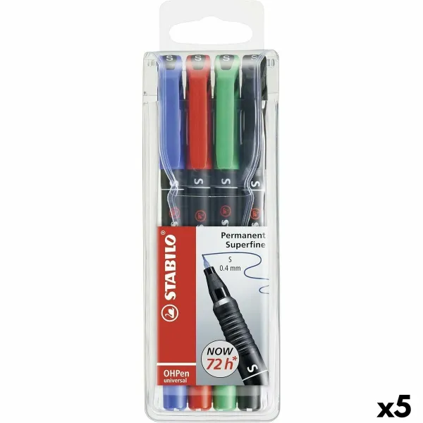 Набор маркеров Stabilo OHPEN UNIVERSAL Разноцветный 0,4 mm 4 Предметы (5 штук)