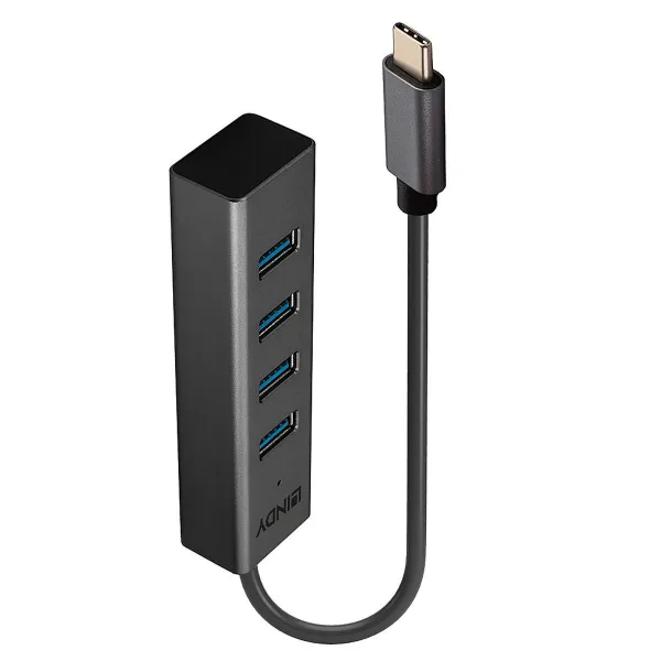 USB Centrmezgls LINDY 43325 Pelēks