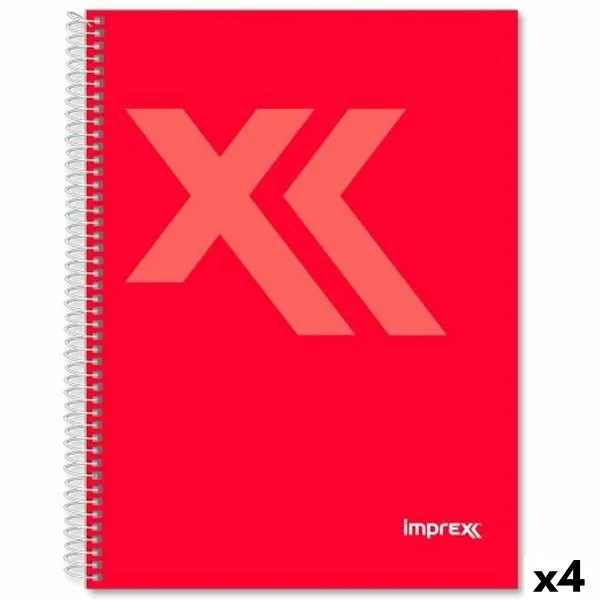 Užrašų knygelė Imprex Raudona Lapas 80 Paklodės (4 vnt.)