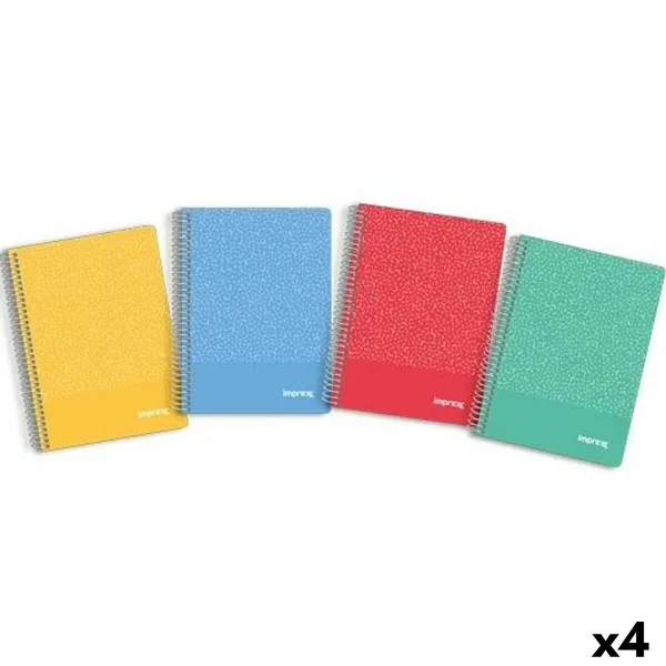 Записная книга на пружине Imprex A5 80 Листья (4 штук)