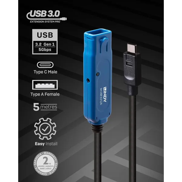 USB-Kaapeli LINDY Sininen