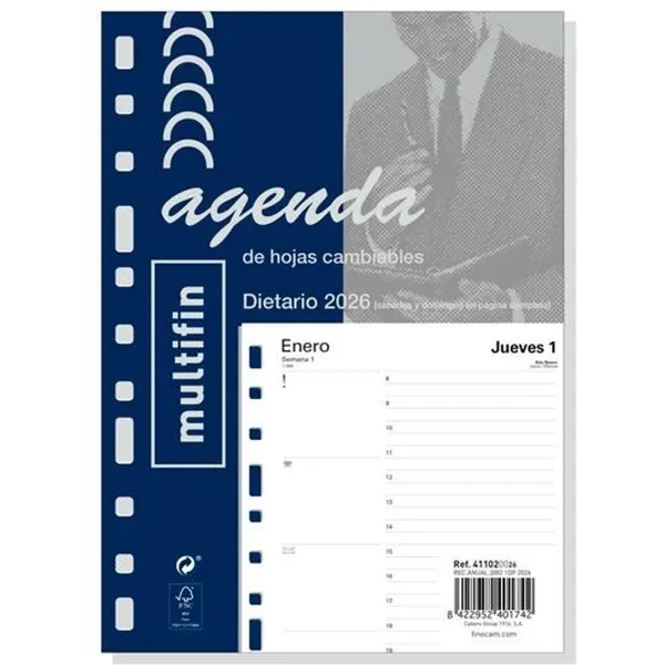 Diary Refill Finocam MULTIFIN 2026 15,5 x 21,5 cm
