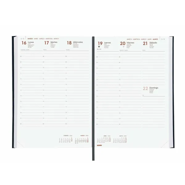 Diary Finocam DYNAMIC MILANO Black 16,5 x 24 cm