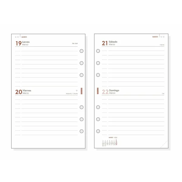 Diary Refill Finocam OPEN R597 2026 11,7 x 18,1 cm
