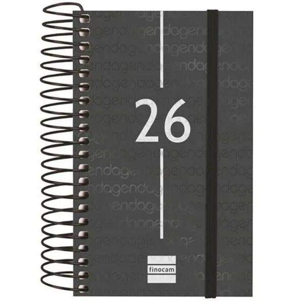 Dienoraštis Finocam YEAR Juoda Mini 7,9 x 12,7 cm 2026