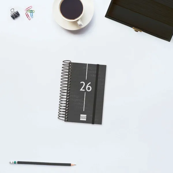Diary Finocam YEAR Black Mini 7,9 x 12,7 cm 2026