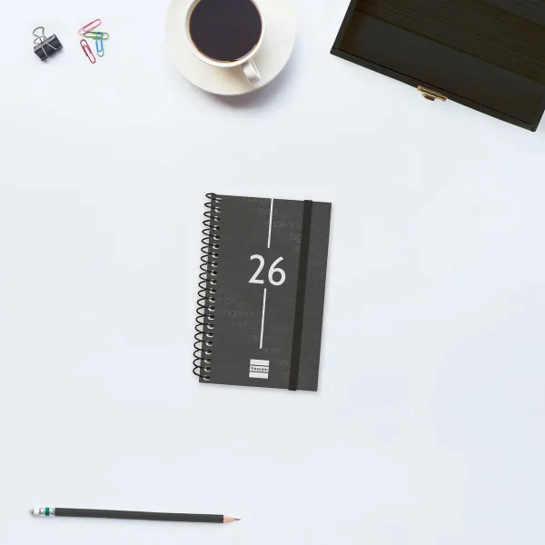 Diary Finocam YEAR Black Mini 7,9 x 12,7 cm 2026
