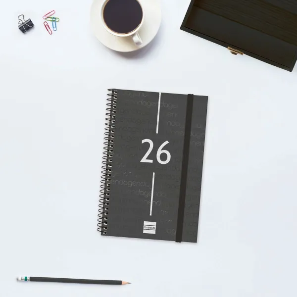 Diary Finocam YEAR Black 11,7 x 18,1 cm 2026