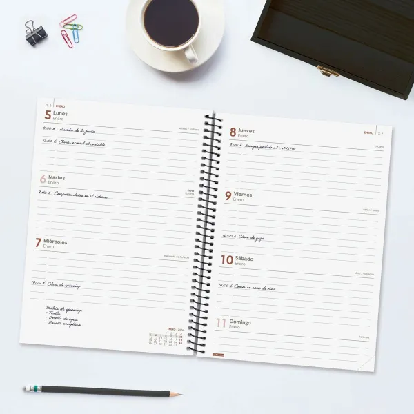 Diary Finocam YEAR Black A5 15,5 x 21,2 cm 2026