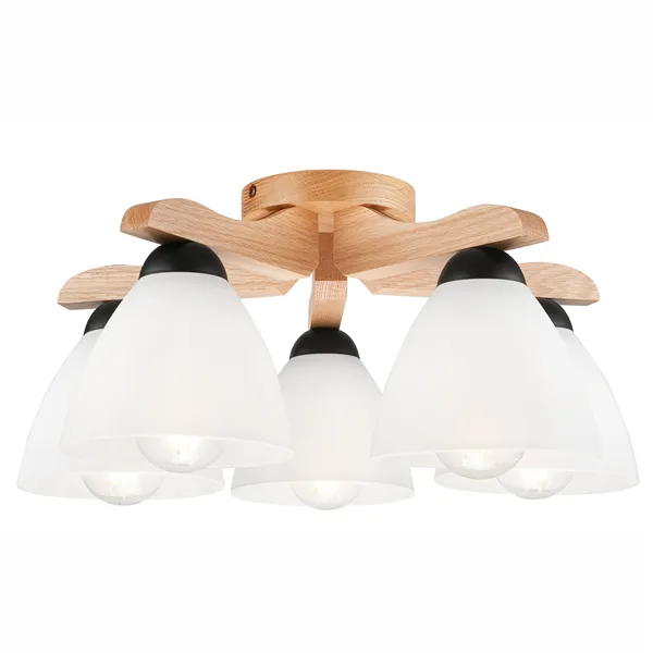 LM-5.55 ANDREAS 5-light wooden ceiling lamp