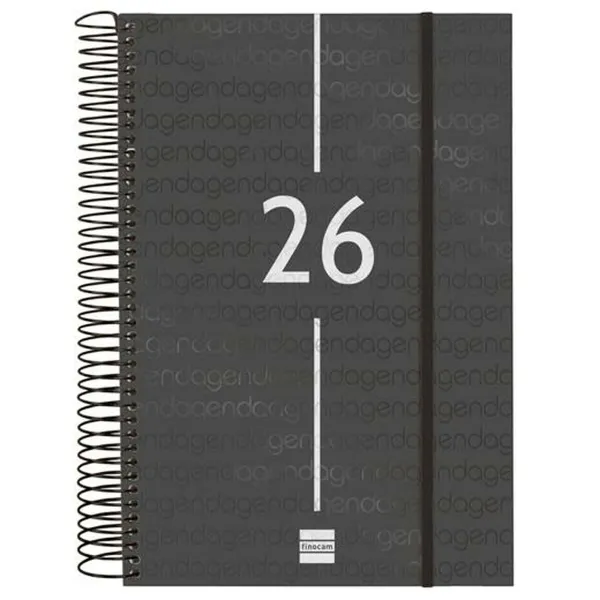 Diary Finocam YEAR Black 16,5 x 24,2 cm 2026