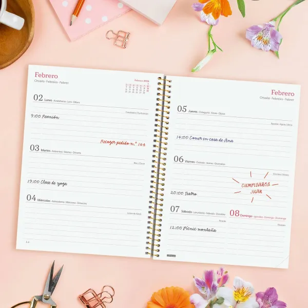 Diary Finocam DESIGN COLLECTION Flora A5 15,5 x 21,2 cm 2026