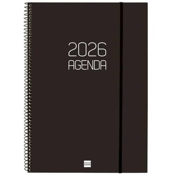Diary Finocam OPAQUE Black A4 21 x 29,7 cm 2026