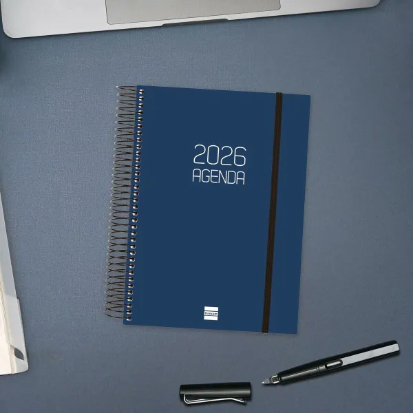 Diary Finocam OPAQUE Blue A5 15,5 x 21,2 cm 2026
