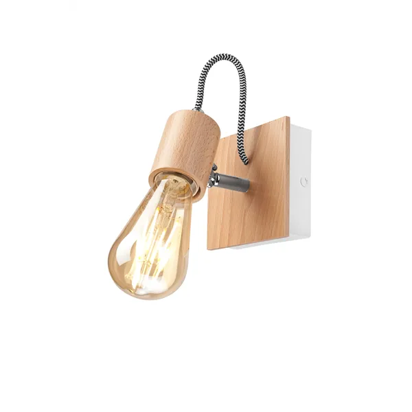 KM-1.125 GUSTAVO 1-light wooden wall lamp