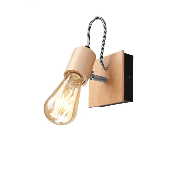 KM-1.125 GUSTAVO 1-light wooden wall lamp