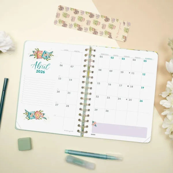 Расписание Finocam THE FLOWER JOURNAL A5 15,5 x 21,2 cm Зеленый 2026