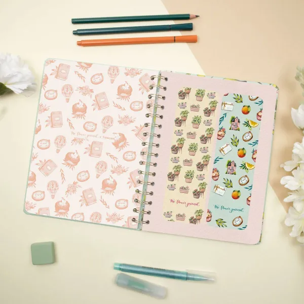Расписание Finocam THE FLOWER JOURNAL A5 15,5 x 21,2 cm Зеленый 2026