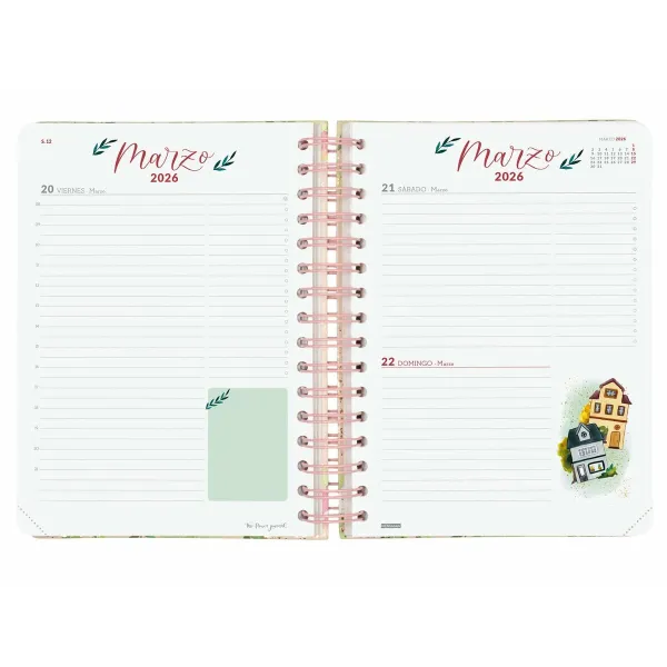 Расписание Finocam THE FLOWER JOURNAL A5 15,5 x 21,2 cm Розовый 2026
