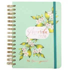 Dienoraštis Finocam THE FLOWER JOURNAL A5 15,5 x 21,2 cm Žalia 2026
