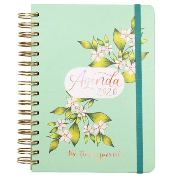 Dienoraštis Finocam THE FLOWER JOURNAL A5 15,5 x 21,2 cm Žalia 2026
