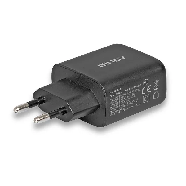 Wall Charger LINDY Black 65 W