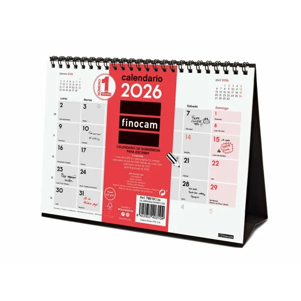 Desktop Calendar Finocam Paper 21 x 15 cm