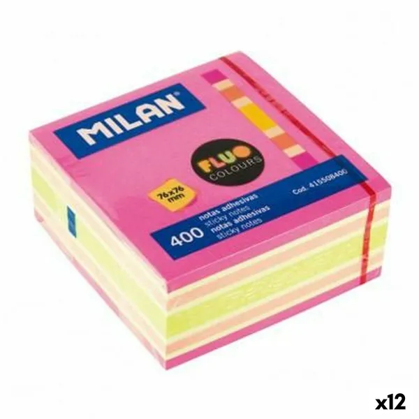 Стикеры для записей Milan Разноцветный 76 x 76 mm (12 штук)