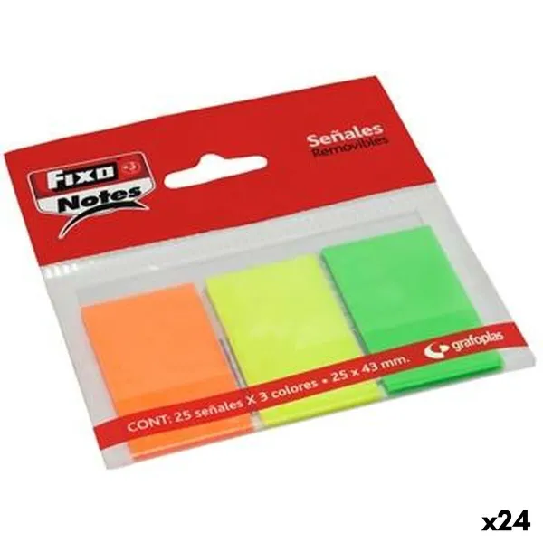 Стикеры для записей Fixo Разноцветный 25 x 43 mm (24 штук)