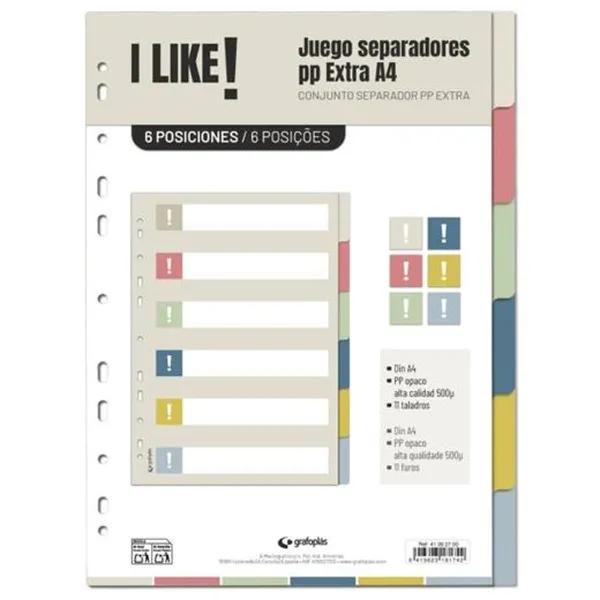 Разделители Grafoplas I LIKE Разноцветный полипропилен (20 штук)