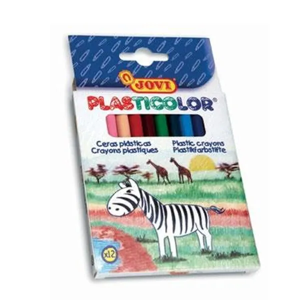 Coloured crayons Jovi PLASTICOLOR Multicolour (12 Pieces) (24 Units)