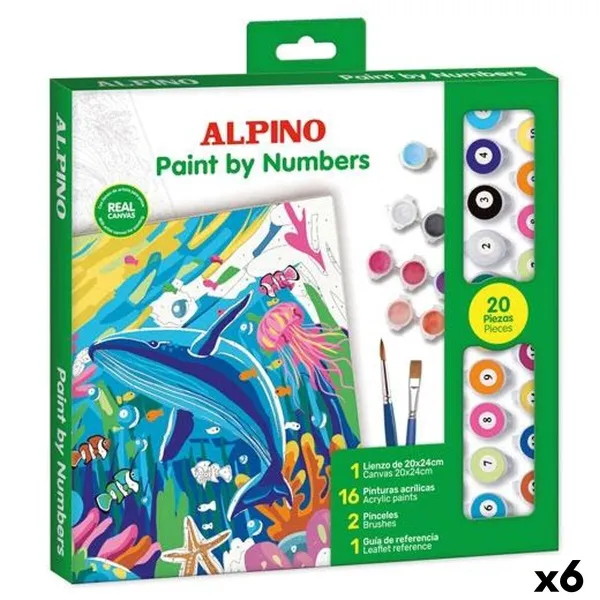 Värvide nummerdatud komplekt Alpino Ocean 6 Ühikut