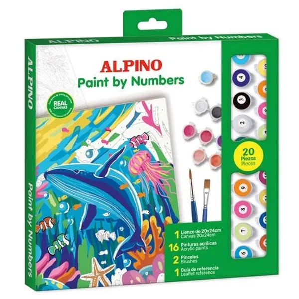 Skaičių spalvinimo rinkinys Alpino Ocean 6 vnt.