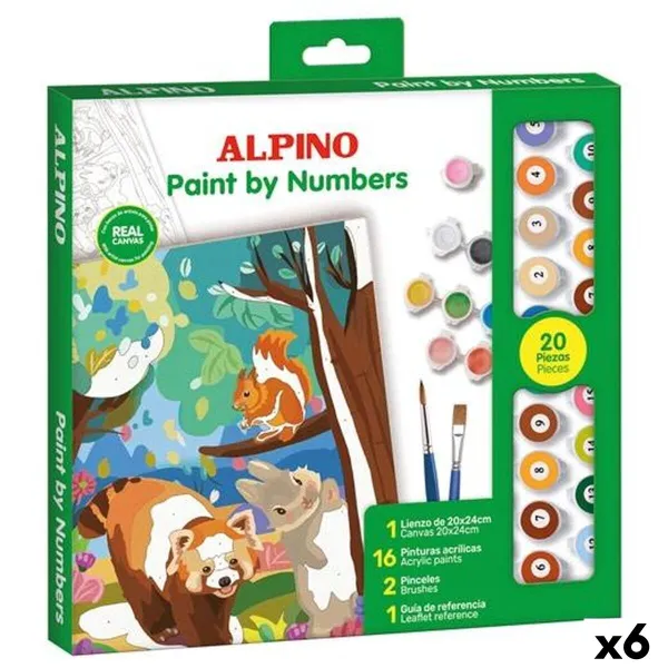 Gleznošanas pēc skaitļiem komplekts Alpino Forest 6 gb.