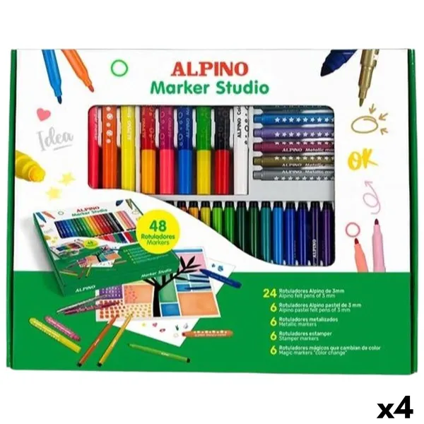 Набор маркеров Alpino MARKER STUDIO Разноцветный 48 Предметы (4 штук)
