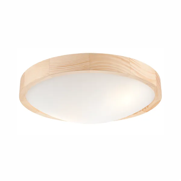 LD.PD-8.2 ANELLO ceiling lamp with convex glass, 2-light wooden