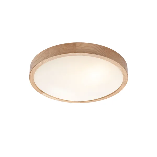 LD.PD-8.2 ANELLO ceiling lamp with convex glass, 2-light wooden