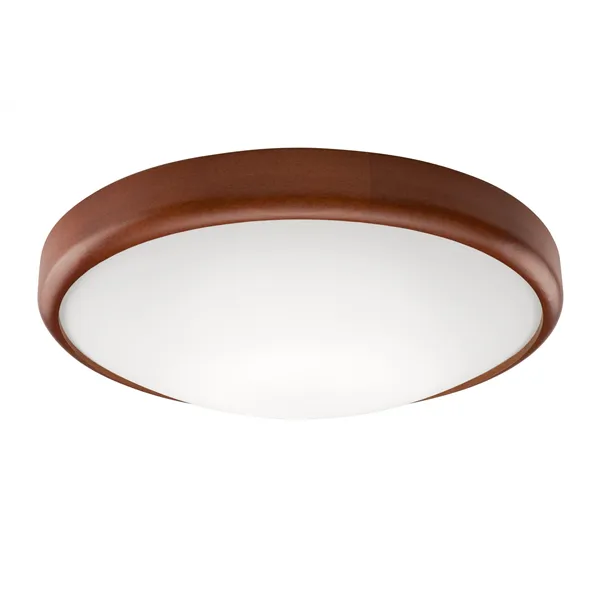 LD.PD-8.2 ANELLO ceiling lamp with convex glass, 2-light wooden