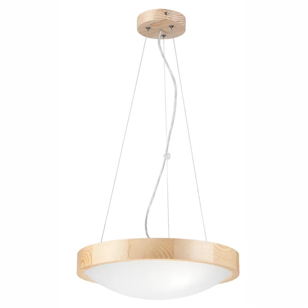 LD.PD-8.2/Z ANELLO Z ceiling lamp with convex glass, 2-light wooden hanging LED