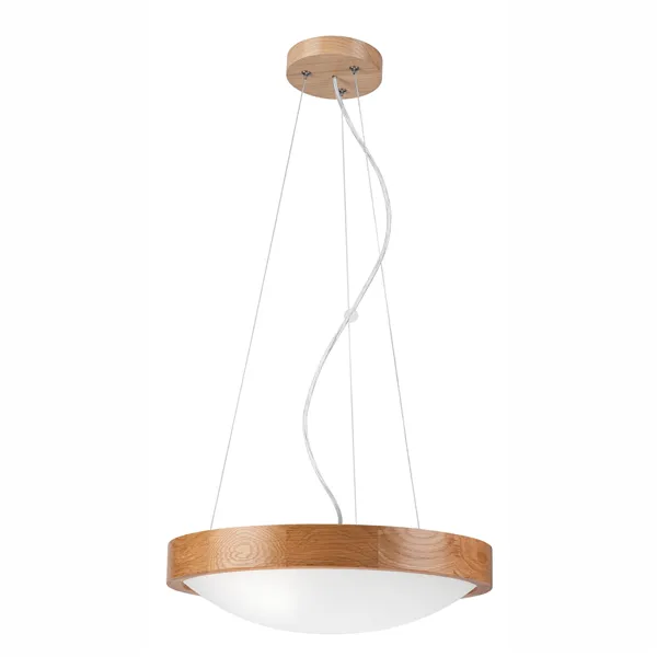 LD.PD-8.2/Z ANELLO Z ceiling lamp with convex glass, 2-light wooden hanging LED