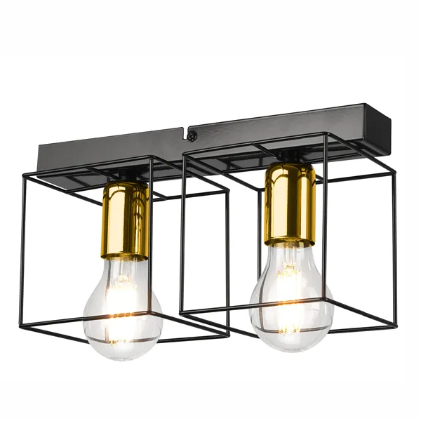 LM - 2.181 MIKA 2-light ceiling lamp black / gold